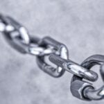 A strong steel chain link.