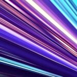 Futuristic image streams of lasers/light beams rushing into the distance.